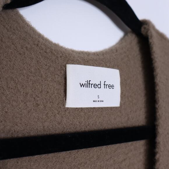 WILFRED FREE Hush Knit V Neck Sweater Shitake Chenille Plush Oversized Women's S - Picture 8 of 10